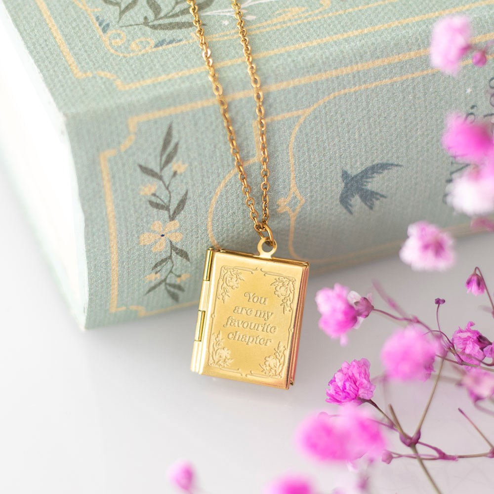 Book Shaped Locket Necklace In A Gift box