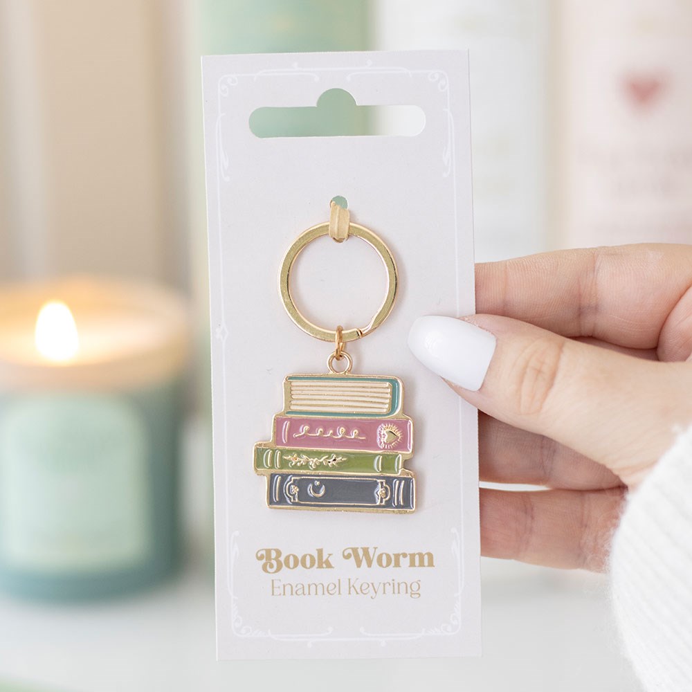 Book Worm Alloy And Enamel Keyring