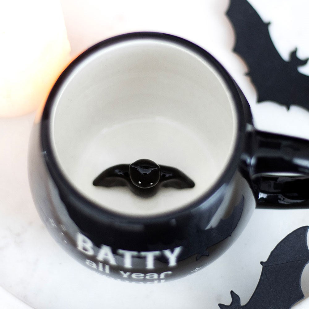 Batty All Year Round Rounded Ceramic Peekaboo Mug