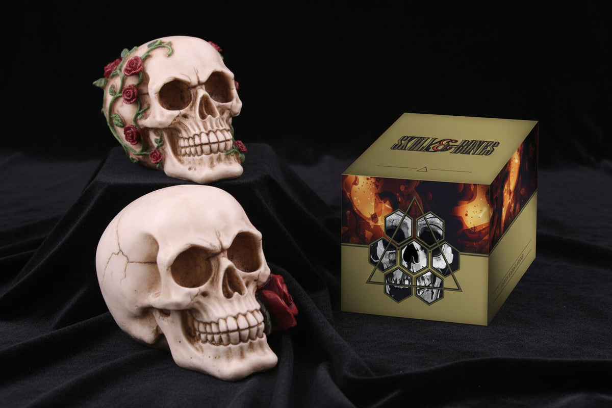 Skull Box With Roses Skull With Single Rose | A Rose For A Rose