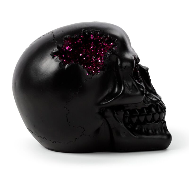 Black Geode Skull Purple