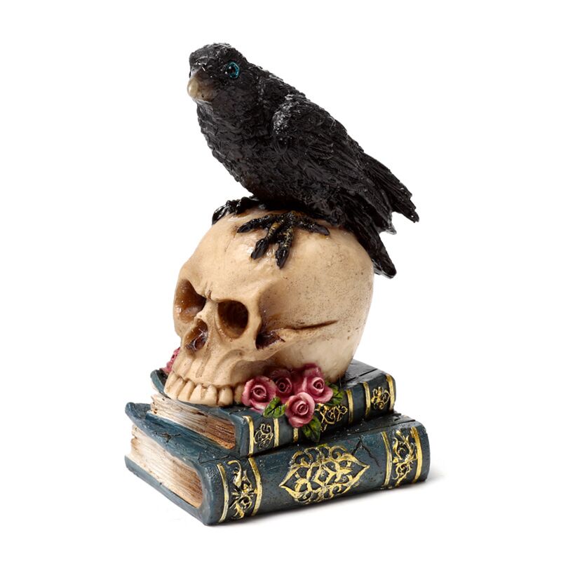 Crow On A Skull And Books (blue)