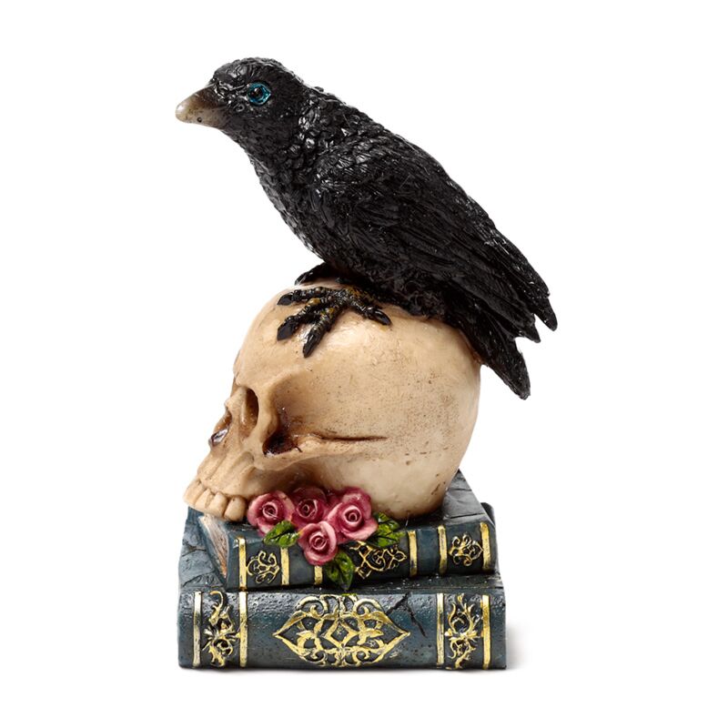 Crow On A Skull And Books (blue)