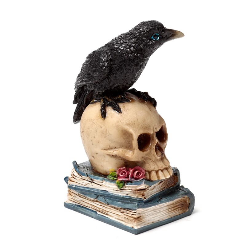 Crow On A Skull And Books (blue)