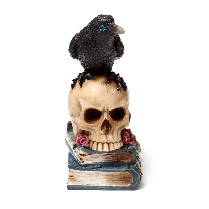 Crow On A Skull And Books (blue)