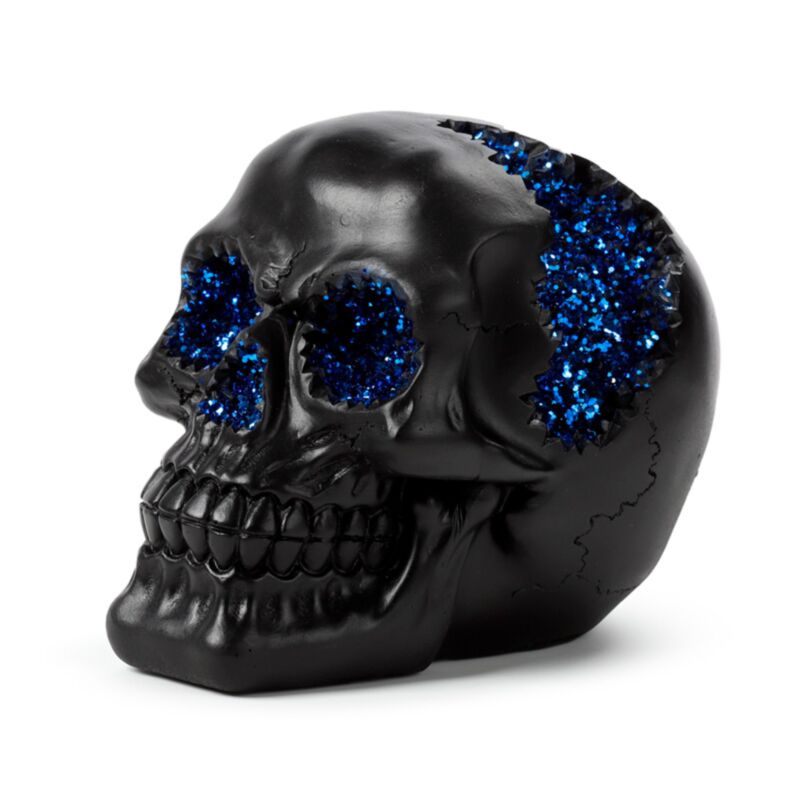 Black Geode Skull Blue