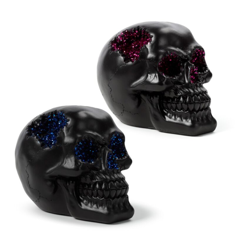 Black Geode Skull Blue