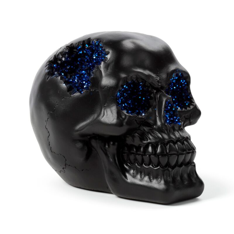 Black Geode Skull Blue