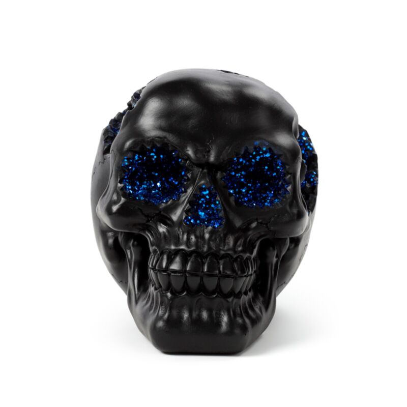 Black Geode Skull Blue