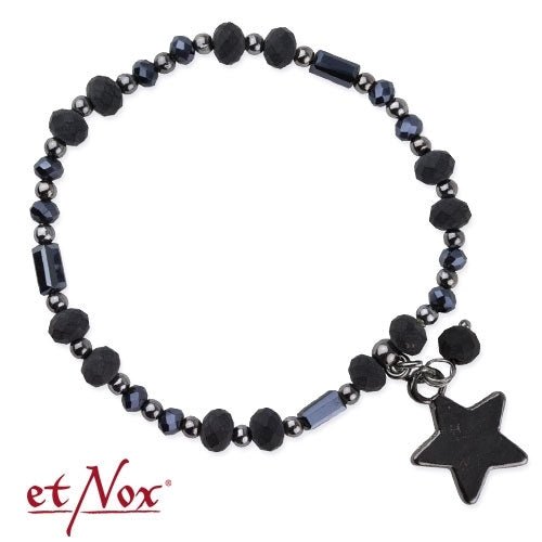 Black Star, bracelet with real stones, from etNox - Bracelet - The Dark Rose Emporium