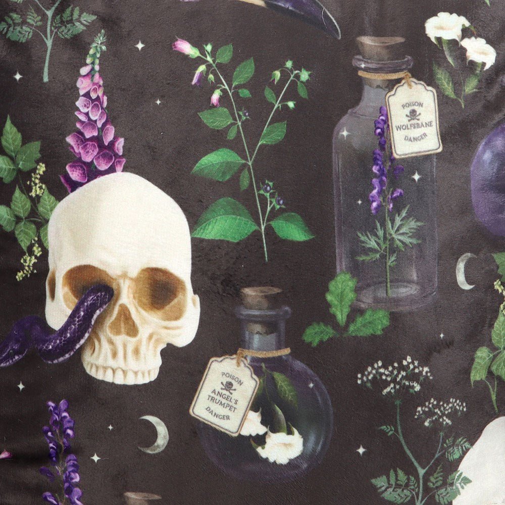 35cm Square Venom & Vines Print Cushion - Cushion - The Dark Rose Emporium