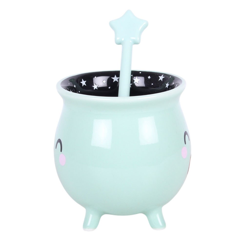 Candy Cauldron Mint Green Cauldron Mug with Wand Stirrer